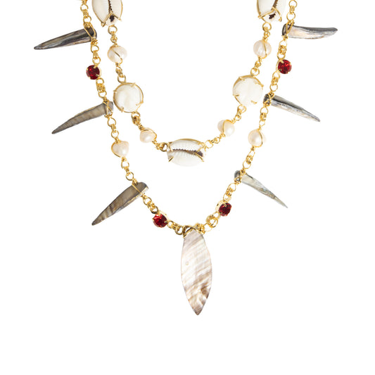 Snail and mother-of-pearl necklace