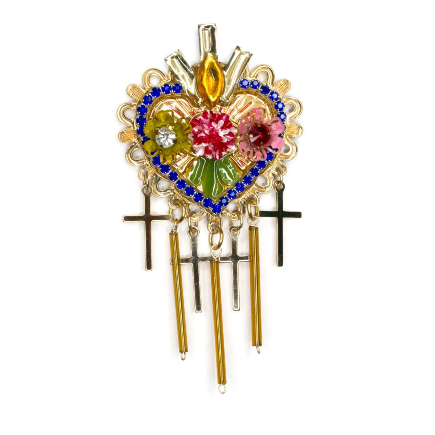 Heart of flowers and crosses