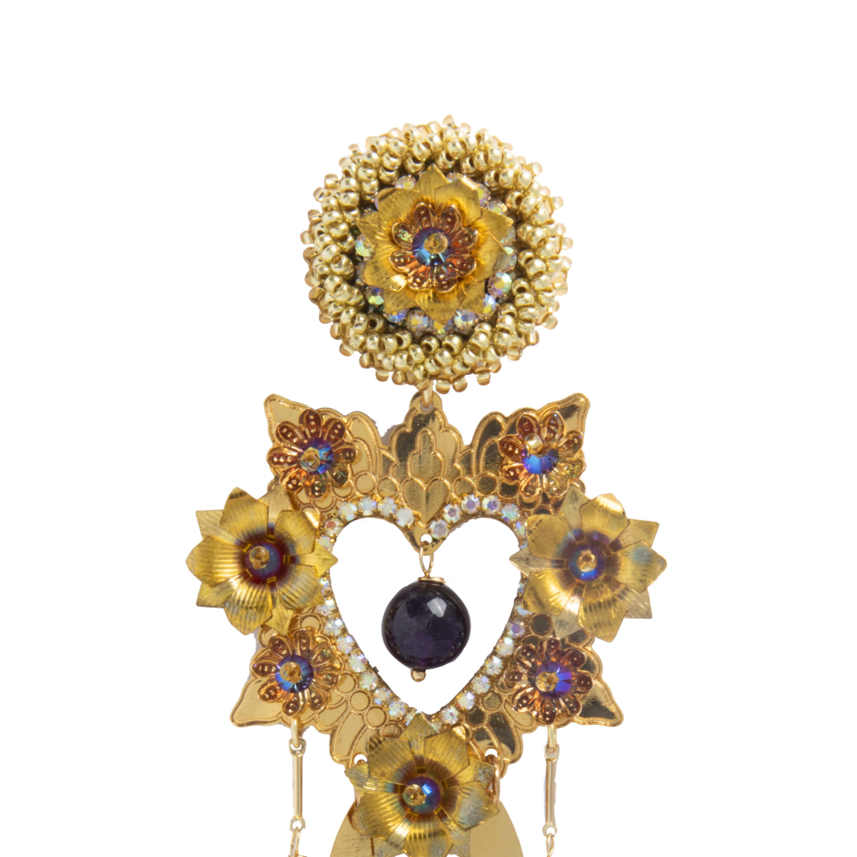 Heart flowers gold