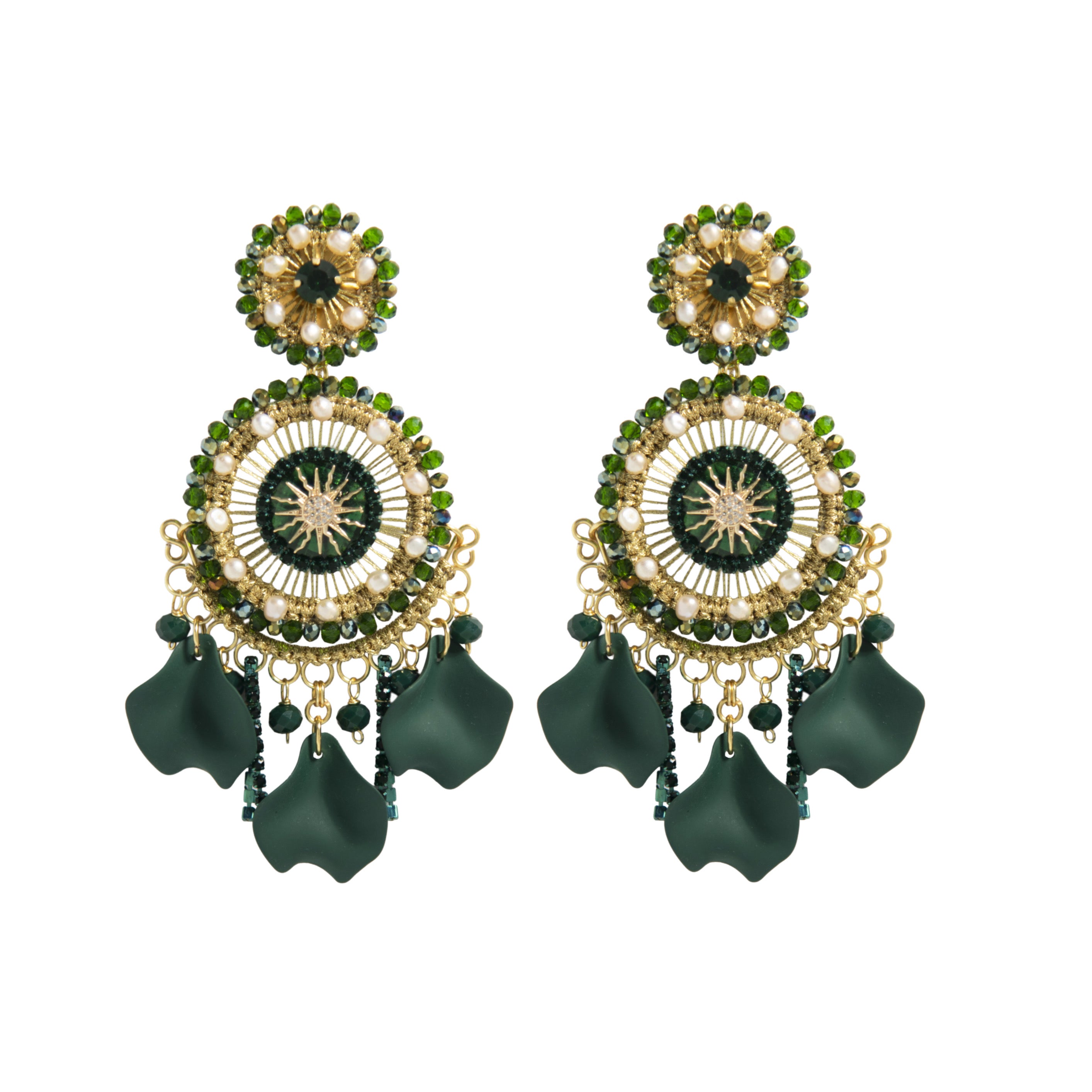 Petal circle Forest green