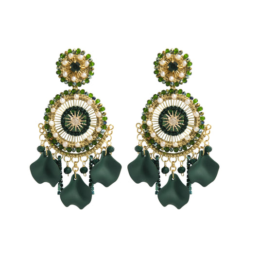 Petal circle Forest green