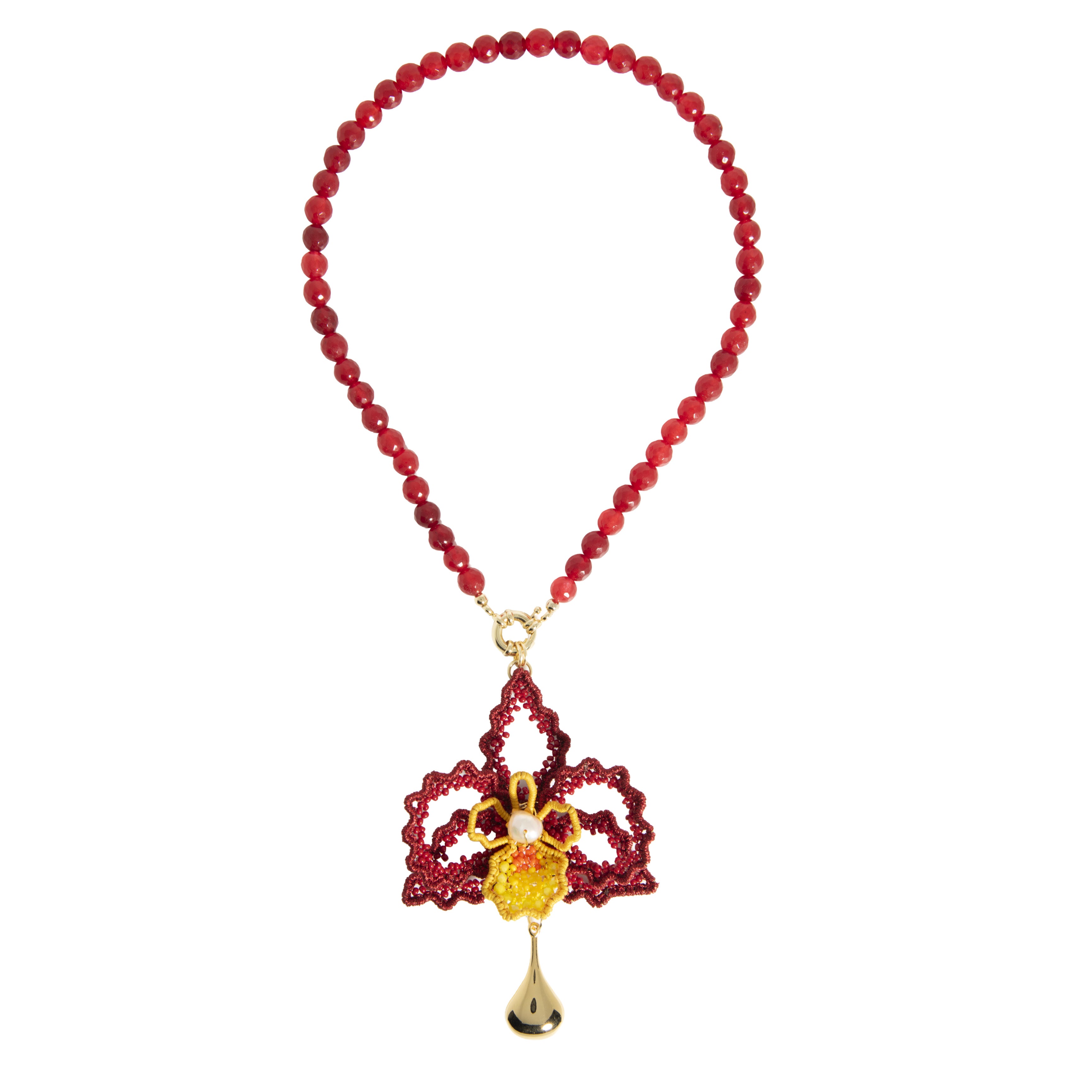 Cattleya Necklace red