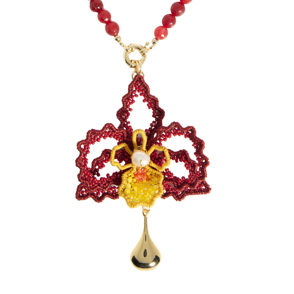 Cattleya Necklace red