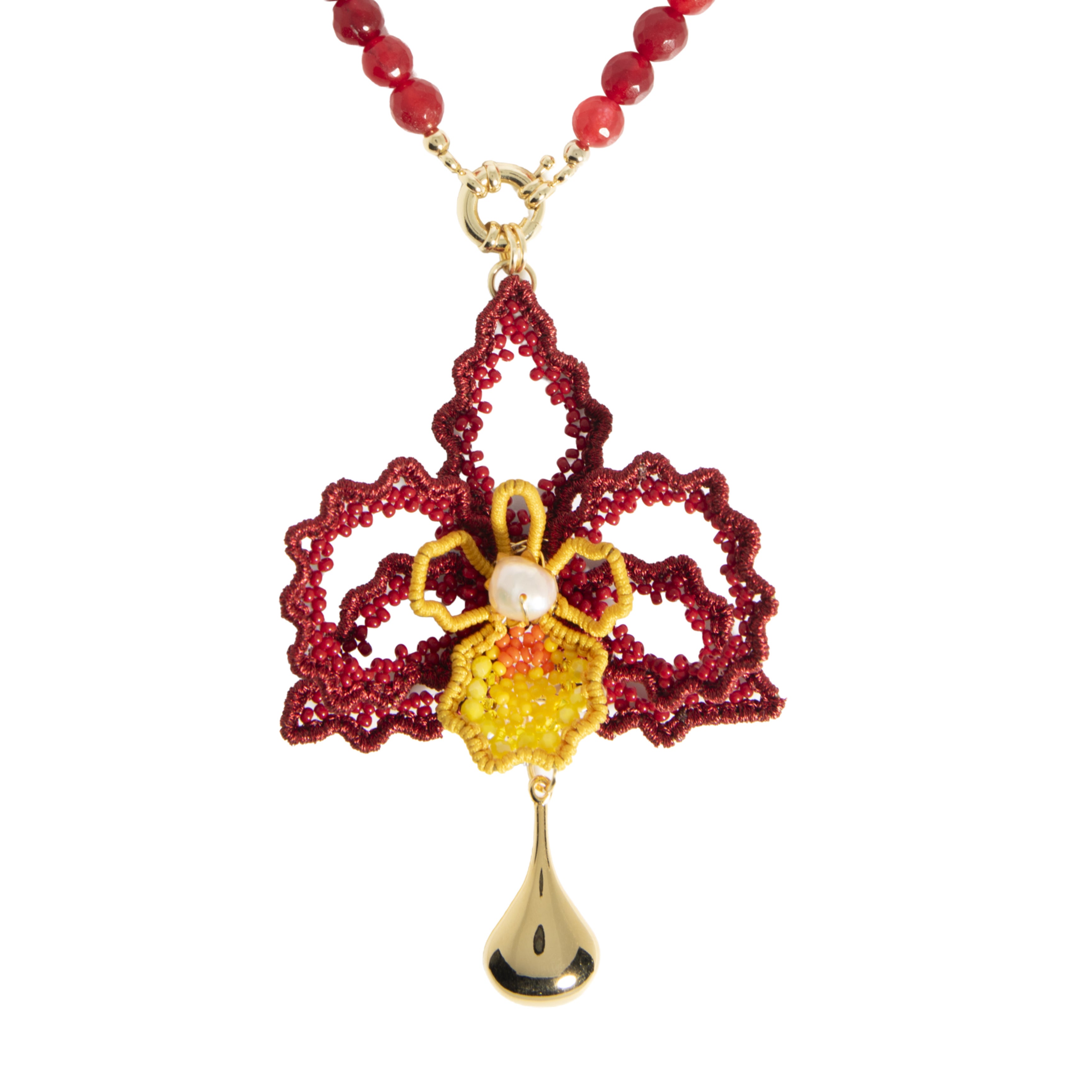 Cattleya Necklace red
