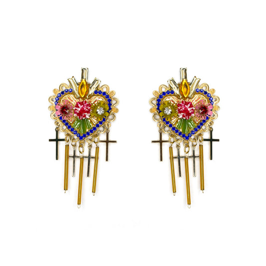 Heart of flowers and crosses